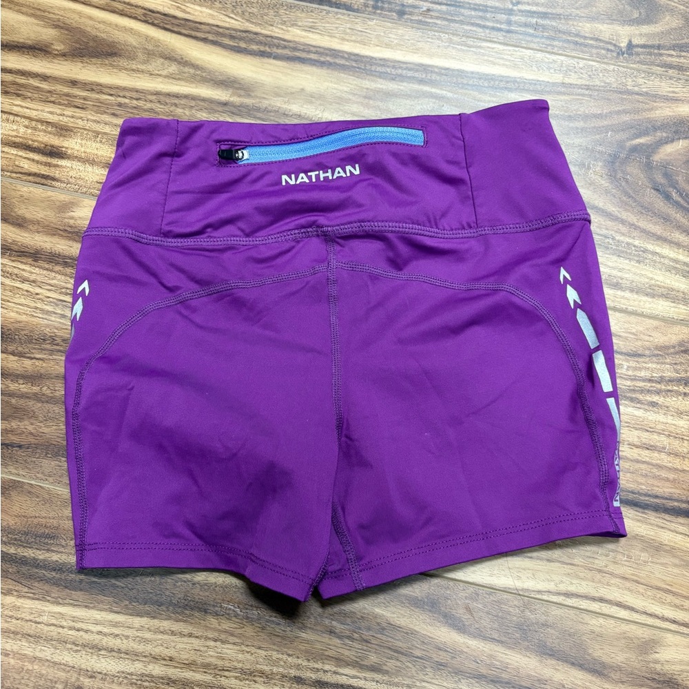 NATHAN Interval 3" Inseam Bike Short Women's Plum Size XS, gently worn
